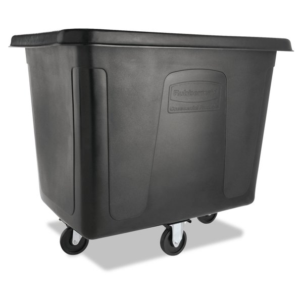 Rubbermaid Commercial 500 lbs Rectangular Prism Trash Can, Black, Top Door, Plastic; Metal FG461600BLA